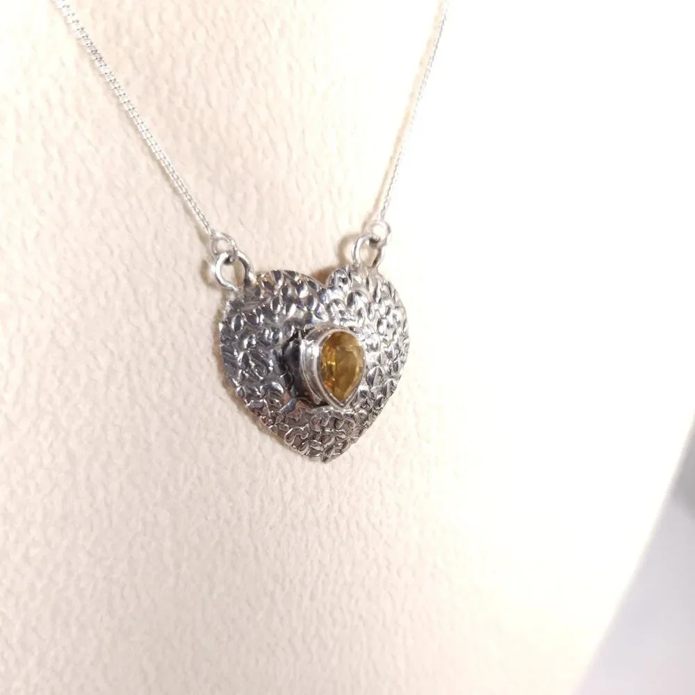 Brazilian Citrine Necklace Sterling Silver
